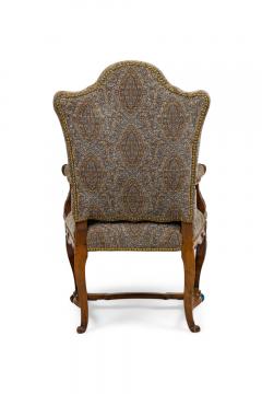Pair of French Regence Grey Upholstered Armchairs - 4633720