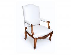 Pair of French Regence Style Armchairs in carved Walnut 19th Century - 4760094