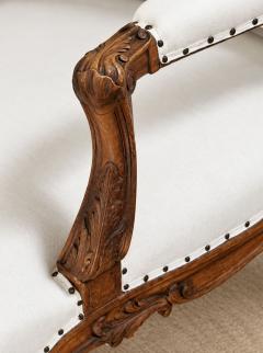 Pair of French Regence Style Armchairs in carved Walnut 19th Century - 4760096