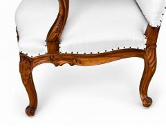 Pair of French Regence Style Armchairs in carved Walnut 19th Century - 4760098