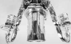 Pair of French Renaissance Revival Silver 5 Light Candelabra - 4246963