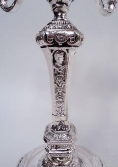Pair of French Renaissance Revival Silver 5 Light Candelabra - 4246968