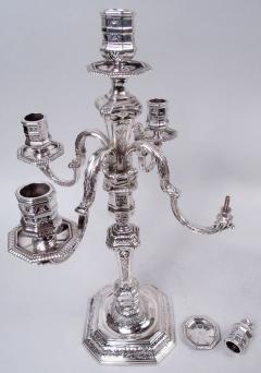 Pair of French Renaissance Revival Silver 5 Light Candelabra - 4246971