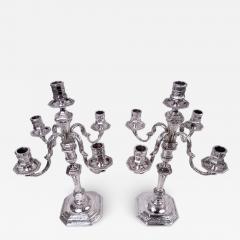 Pair of French Renaissance Revival Silver 5 Light Candelabra - 4248540