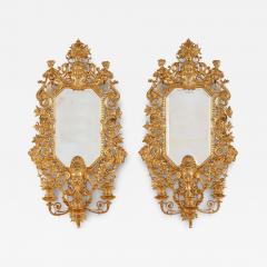 Pair of French Renaissance style Ormolu Wall Mirrors with Candelabra - 4121999
