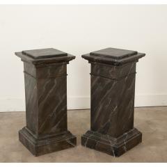 Pair of French Reproduction Faux Marble Pedestals - 3420561