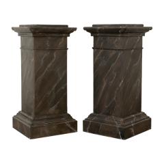 Pair of French Reproduction Faux Marble Pedestals - 3420563