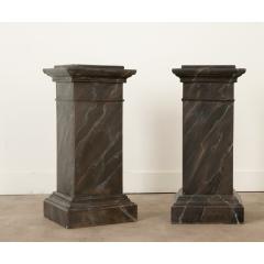 Pair of French Reproduction Faux Marble Pedestals - 3420566