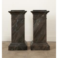 Pair of French Reproduction Faux Marble Pedestals - 3420621