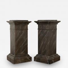 Pair of French Reproduction Faux Marble Pedestals - 3436047