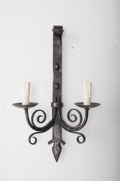 Pair of French Reproduction Iron Wall Sconces - 1878356