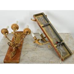 Pair of French Restauration Gilt Bronze Sconces - 4205954