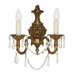 Pair of French Rococo style gilt metal sconces - 3640586