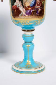 Pair of French Sevres Style Turquoise Porcelain Cups or Vases - 529649