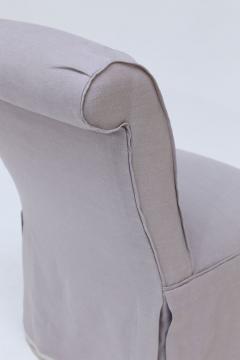 Pair of French Slipper Chairs in Lavender Linen - 1416251