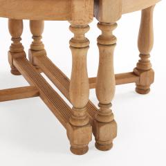 Pair of French Solid Oak Demilune Console Tables C 1950  - 4617673
