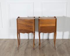 Pair of French Solid Walnut Bedside Tables with Heart Cutouts 20th Century - 4282376