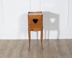 Pair of French Solid Walnut Bedside Tables with Heart Cutouts 20th Century - 4282428