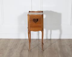 Pair of French Solid Walnut Bedside Tables with Heart Cutouts 20th Century - 4282429