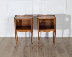 Pair of French Solid Walnut Bedside Tables with Heart Cutouts 20th Century - 4282435