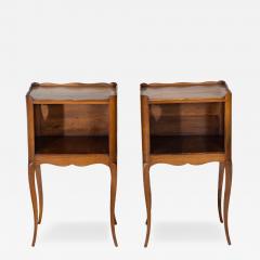 Pair of French Solid Walnut Bedside Tables with Heart Cutouts 20th Century - 4287986