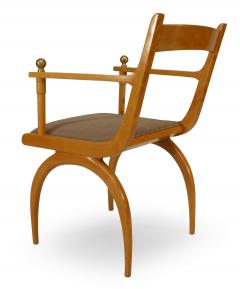 Pair of French Sycamore Arm Chairs - 1378421