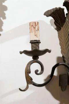 Pair of French T le Two Light Sconces with Ostrich Plume Motifs circa 1890 - 3415299