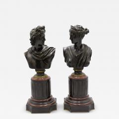 Pair of French Victorian Apollo and Diana Busts - 4642163
