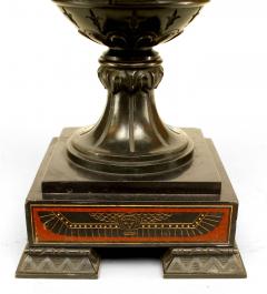Pair of French Victorian Black Marble and Bronze Urns - 4200725