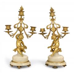 Pair of French Victorian Bronze Dore Candelabras - 4661633