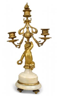 Pair of French Victorian Bronze Dore Candelabras - 4661635