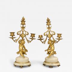 Pair of French Victorian Bronze Dore Candelabras - 4692396