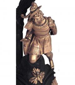 Pair of French Victorian Bronze Dore Figural Candelabras - 4630394