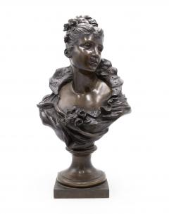 Pair of French Victorian Bronze Lady Busts - 4322014