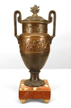 Pair of French Victorian Bronze Patinated Urns - 4198802