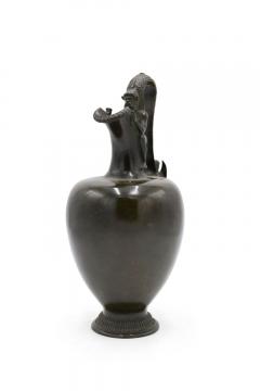 Pair of French Victorian Bronze Satyr Pitchers - 4201504