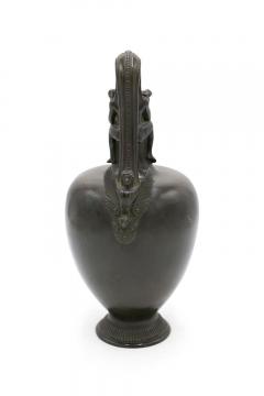 Pair of French Victorian Bronze Satyr Pitchers - 4201508