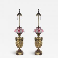 Pair of French Victorian Bronze Urn Table Lamps - 1394897