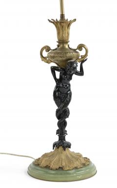 Pair of French Victorian Bronze and Onxy Table Lamps - 1381495