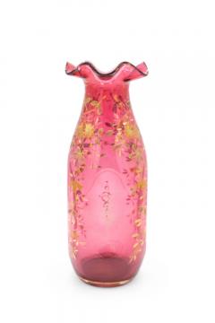 Pair of French Victorian Cranberry Glass Vases - 4668524