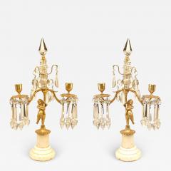 Pair of French Victorian Gilt Bronze and Crystal Candelabras - 4260714