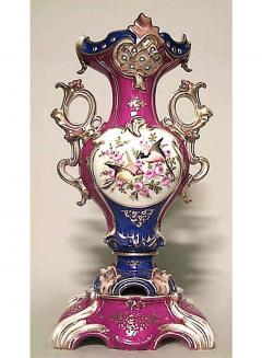 Pair of French Victorian Jacob Petit Style Porcelain Vases - 4635370