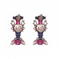 Pair of French Victorian Jacob Petit Style Porcelain Vases - 4642249