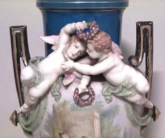 Pair of French Victorian Louis Phillipe Porcelain Vases - 4200570