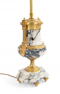 Pair of French Victorian Marble and Bronze Urn Table Lamps - 1381530