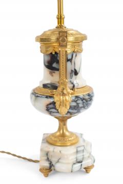 Pair of French Victorian Marble and Bronze Urn Table Lamps - 1381531