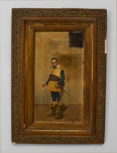 Pair of French Victorian Oil Standing Cavaliers - 4516295