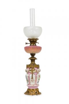 Pair of French Victorian Pink Sevres Porcelain Oil Lamps - 4631667