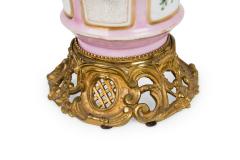 Pair of French Victorian Pink Sevres Porcelain Oil Lamps - 4631670