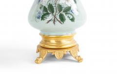 Pair of French Victorian Porcelain Celadon Table Lamps - 1381544